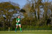 23 April 2024; Ella Kelly of Republic of Ireland walks up to take a penalty in the penalty shoot-out of the women's under 16's international friendly match between Republic of Ireland and Denmark at the FAI National Training Centre in Abbotstown, Dublin. Photo by Stephen McCarthy/Sportsfile