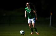23 April 2024; Aibhlinn Cotter of Republic of Ireland during the women's under 16's international friendly match between Republic of Ireland and Denmark at the FAI National Training Centre in Abbotstown, Dublin. Photo by Stephen McCarthy/Sportsfile