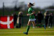 23 April 2024; Ella Kelly of Republic of Ireland during the women's under 16's international friendly match between Republic of Ireland and Denmark at the FAI National Training Centre in Abbotstown, Dublin. Photo by Stephen McCarthy/Sportsfile