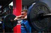 25 April 2024; Fintan Gunne during a Leinster Rugby gym session at the Sports Science Institute in Cape Town, South Africa. Photo by Harry Murphy/Sportsfile