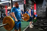 25 April 2024; Ed Byrne during a Leinster Rugby gym session at the Sports Science Institute in Cape Town, South Africa. Photo by Harry Murphy/Sportsfile