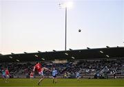 23 April 2024; James Maguire of Louth kicks a score during the EirGrid Leinster GAA Football U20 Championship semi-final match between Dublin and Louth at Parnell Park in Dublin. Photo by Sam Barnes/Sportsfile