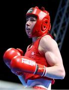 25 April 2024; Aoife O'Rourke of Ireland in action against Isildar Busra of Turkey in their Women's 75kg Middleweight semi-final bout during the 2024 European Boxing Championships at Aleksandar Nikolic Hall in Belgrade, Serbia. Photo by Nikola Krstic/Sportsfile