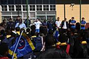 25 April 2024; Ahead of their game on Saturday in the BKT United Rugby Championship, Leinster Rugby and DHL Stormers players, coaches and staff visited and took part in a rugby session in Zimasa Primary School, pictured is school principle Fezile Mguqulwa at Zimasa Primary School in Lunga, Cape Town. Photo by Harry Murphy/Sportsfile