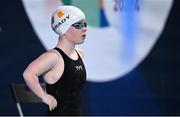 25 April 2024; Dearbhaile Brady of Ireland before competing in the Women's 50m Freestyle S6 Final during day five of the Para Swimming European Championships at the Penteada Olympic Pools Complex in Funchal, Portugal. Photo by Ramsey Cardy/Sportsfile