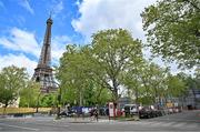 18 April 2024; Construction of stands and facilities around Jardin de la Tour Eiffel as preparations continue around Paris ahead of the XXXIII Summer Olympic Games which takes place in July and August in France. Photo by Brendan Moran/Sportsfile