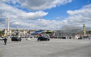 18 April 2024; Construction of stands at Place de la Concorde, which will host BMX freestyle, breaking, skateboarding and 3X3 basketball, in Paris ahead of the XXXIII Summer Olympic Games which takes place in July and August in France. Photo by Brendan Moran/Sportsfile