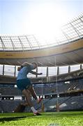 26 April 2024; Sam Prendergast kicks during a Leinster Rugby captain's run at the DHL Stadium in Cape Town, South Africa. Photo by Harry Murphy/Sportsfile