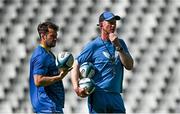 26 April 2024; Head coach Leo Cullen and Elite player development officer Kieran Hallett during a Leinster Rugby captain's run at the DHL Stadium in Cape Town, South Africa. Photo by Harry Murphy/Sportsfile