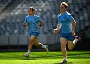 26 April 2024; Scott Penny, right, during a Leinster Rugby captain's run at the DHL Stadium in Cape Town, South Africa. Photo by Harry Murphy/Sportsfile