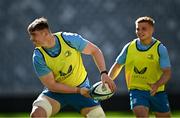 26 April 2024; Diarmuid Mangan, left, and Fintan Gunne during a Leinster Rugby captain's run at the DHL Stadium in Cape Town, South Africa. Photo by Harry Murphy/Sportsfile