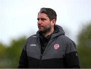 26 April 2024; Derry City manager Ruaidhrí Higgins before the SSE Airtricity Men's Premier Division match between Waterford and Derry City at Regional Sports Centre in Waterford. Photo by Michael P Ryan/Sportsfile