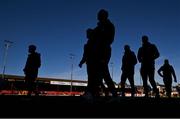 26 April 2024; St Patrick's Athletic players walk the pitch before the SSE Airtricity Men's Premier Division match between Shelbourne and St Patrick's Athletic at Tolka Park in Dublin. Photo by David Fitzgerald/Sportsfile