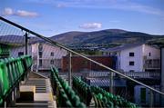 26 April 2024; A general view of the Dublin mountains from inside the ground before the SSE Airtricity Men's Premier Division match between Shamrock Rovers and Galway United at Tallaght Stadium in Dublin. Photo by Piaras Ó Mídheach/Sportsfile