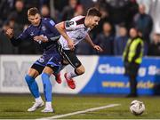 26 April 2024; Jamie Gullan of Dundalk in action against Filip Piszczek of Bohemians during the SSE Airtricity Men's Premier Division match between Dundalk and Bohemians at Oriel Park in Dundalk, Louth. Photo by Stephen McCarthy/Sportsfile