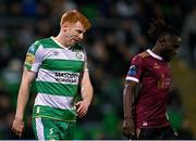 26 April 2024; Rory Gaffney of Shamrock Rovers reacts after shooting wide during the SSE Airtricity Men's Premier Division match between Shamrock Rovers and Galway United at Tallaght Stadium in Dublin. Photo by Piaras Ó Mídheach/Sportsfile