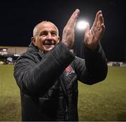 26 April 2024; Dundalk manager Noel King celebrates after the SSE Airtricity Men's Premier Division match between Dundalk and Bohemians at Oriel Park in Dundalk, Louth. Photo by Stephen McCarthy/Sportsfile