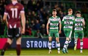26 April 2024; Johnny Kenny of Shamrock Rovers, left, celebrates after scoring his side's first goal during the SSE Airtricity Men's Premier Division match between Shamrock Rovers and Galway United at Tallaght Stadium in Dublin. Photo by Piaras Ó Mídheach/Sportsfile