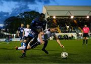 26 April 2024; Jamie Gullan of Dundalk in action against Aboubacar Keita of Bohemians during the SSE Airtricity Men's Premier Division match between Dundalk and Bohemians at Oriel Park in Dundalk, Louth. Photo by Stephen McCarthy/Sportsfile