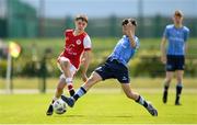 27 April 2024; Action from St Patrick's Athletic against UCD AFC during the EA SPORTS LOI Academy MU15 development weekend at FAI Headquarters in Abbotstown, Dublin. Photo by Seb Daly/Sportsfile
