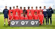 27 April 2024; The Shelbourne squad before the EA SPORTS LOI Academy MU15 development weekend at FAI Headquarters in Abbotstown, Dublin. Photo by Seb Daly/Sportsfile