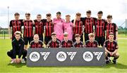 27 April 2024; The Bohemians squad before during the EA SPORTS LOI Academy MU15 development weekend at FAI Headquarters in Abbotstown, Dublin. Photo by Seb Daly/Sportsfile