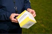27 April 2024; Referee explains the rules dice before the game between Kilshannig LGFA club in Cork and Ardfinnan LGFA club in Tipperary during the 2024 ZuCar Gaelic4Teens Festival Day at Faithful Fields Offaly GAA Centre of Excellence in Kilcormac, Offaly. Photo by Brendan Moran/Sportsfile