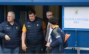 27 April 2024; Antrim manager Darren Gleeson, second from left, makes his way to the pitch before the Leinster GAA Hurling Senior Championship Round 2 match between Antrim and Wexford at Corrigan Park in Belfast. Photo by Sam Barnes/Sportsfile