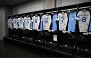 27 April 2024; The jerseys of the Leinster forwards are seen in the dressing room before the United Rugby Championship match between DHL Stormers and Leinster at the DHL Stadium in Cape Town, South Africa. Photo by Harry Murphy/Sportsfile