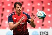 27 April 2024; Antoine Frisch of Munster warms up before the United Rugby Championship match between Emirates Lions and Munster at Emirates Airline Park in Johannesburg, South Africa. Photo by Shaun Roy/Sportsfile