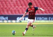 27 April 2024; Conor Murray of Munster warms up before the United Rugby Championship match between Emirates Lions and Munster at Emirates Airline Park in Johannesburg, South Africa. Photo by Shaun Roy/Sportsfile