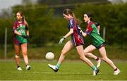 27 April 2024; Action from the game between Ardfinnan LGFA club in Tipperary and Dohenys LGFA club in Dunmanway, Cork during the 2024 ZuCar Gaelic4Teens Festival Day at Faithful Fields Offaly GAA Centre of Excellence in Kilcormac, Offaly. Photo by Brendan Moran/Sportsfile