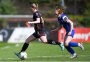 27 April 2024; Orlagh Fitzpatrick of Bohemians in action against Grace McInerney of Treaty United during the SSE Airtricity Women's Premier Division match between Bohemians and Treaty United at Dalymount Park in Dublin. Photo by Shauna Clinton/Sportsfile