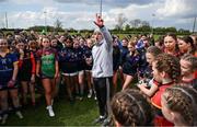 27 April 2024; LGFA National development officer William Harmon speaks to participants during the 2024 ZuCar Gaelic4Teens Festival Day at Faithful Fields Offaly GAA Centre of Excellence in Kilcormac, Offaly. Photo by Brendan Moran/Sportsfile