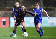 27 April 2024; Aoibhe Brennan of Bohemians in action against Kate O'Donovan of Treaty United during the SSE Airtricity Women's Premier Division match between Bohemians and Treaty United at Dalymount Park in Dublin. Photo by Shauna Clinton/Sportsfile
