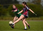 27 April 2024; Action from the game between Ardfinnan LGFA club in Tipperary and Dohenys LGFA club in Dunmanway, Cork during the 2024 ZuCar Gaelic4Teens Festival Day at Faithful Fields Offaly GAA Centre of Excellence in Kilcormac, Offaly. Photo by Brendan Moran/Sportsfile