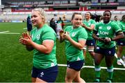 27 April 2024; Sadhbh McGrath of Ireland after the Women's Six Nations Rugby Championship match between Ireland and Scotland at the Kingspan Stadium in Belfast. Photo by Ben McShane/Sportsfile