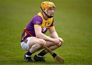 27 April 2024; Simon Donohoe of Wexford dejected after his side's defeat in the Leinster GAA Hurling Senior Championship Round 2 match between Antrim and Wexford at Corrigan Park in Belfast. Photo by Sam Barnes/Sportsfile
