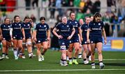 27 April 2024; Scotland players react after their defeat in the Women's Six Nations Rugby Championship match between Ireland and Scotland at the Kingspan Stadium in Belfast. Photo by Ben McShane/Sportsfile