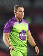 27 April 2024; Referee Craig Evans during the United Rugby Championship match between Emirates Lions and Munster at Emirates Airline Park in Johannesburg, South Africa. Photo by Shaun Roy/Sportsfile
