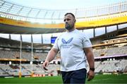 27 April 2024; Ed Byrne of Leinster walks the pitch before the United Rugby Championship match between DHL Stormers and Leinster at the DHL Stadium in Cape Town, South Africa. Photo by Harry Murphy/Sportsfile