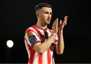 26 April 2024; Michael Duffy of Derry City after the SSE Airtricity Men's Premier Division match between Waterford and Derry City at Regional Sports Centre in Waterford. Photo by Michael P Ryan/Sportsfile