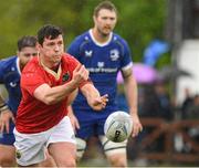 27 April 2024; Rob Guerin of Munster in action against Leinster  during the Interprovincial Juniors match between Leinster and Munster at Kilkenny RFC in Kilkenny. Photo by Matt Browne/Sportsfile