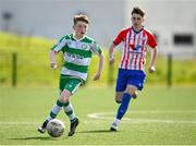 27 April 2024; Action from Shamrock Rovers against Treaty United during the EA SPORTS LOI Academy MU15 development weekend at FAI Headquarters in Abbotstown, Dublin. Photo by Seb Daly/Sportsfile