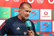 27 April 2024;  Munster coach Graham Rowntree is interviewed after the United Rugby Championship match between Emirates Lions and Munster at Emirates Airline Park in Johannesburg, South Africa. Photo by Shaun Roy/Sportsfile