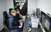 27 April 2024; Treaty United players play EA Sports FC on PlayStation 5 during the EA SPORTS LOI Academy MU15 development weekend at FAI Headquarters in Abbotstown, Dublin. Photo by Seb Daly/Sportsfile