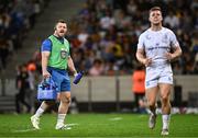 27 April 2024; Cian Healy of Leinster, acting as water carrier, encourages his teammates during the United Rugby Championship match between DHL Stormers and Leinster at the DHL Stadium in Cape Town, South Africa. Photo by Harry Murphy/Sportsfile