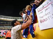 27 April 2024; Michael Ala'alatoa of Leinster signs autographs after his side's defeat in the United Rugby Championship match between DHL Stormers and Leinster at the DHL Stadium in Cape Town, South Africa. Photo by Harry Murphy/Sportsfile