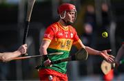 27 April 2024; Niall Bolger of Carlow during the Leinster GAA Hurling Senior Championship Round 2 match between Carlow and Dublin at Netwatch Cullen Park in Carlow. Photo by Piaras Ó Mídheach/Sportsfile
