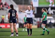 27 April 2024; Referee Natarsha Ganley during the Women's Six Nations Rugby Championship match between Ireland and Scotland at the Kingspan Stadium in Belfast. Photo by Ben McShane/Sportsfile